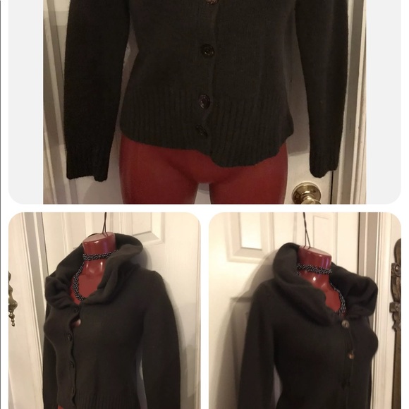 Sarah Spencer Cardigan Sweater Womens- Size S -Lambswool/Rabbit Hair Blend Brown - Picture 8 of 10